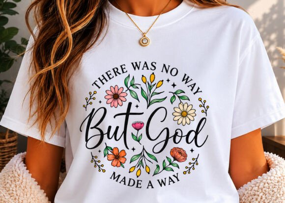 But God Christian Faith Floral PNG for T-Shirt Designs