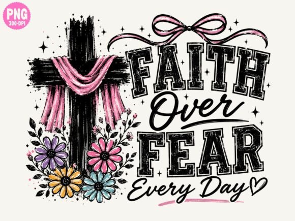 Christian Floral Cross PNG: Faith PNG for T-Shirt Designs