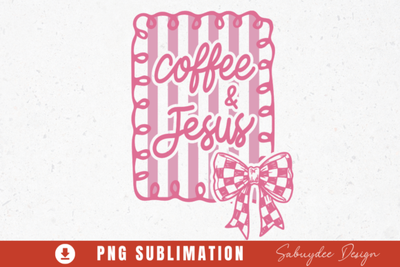 Coffee Jesus Coquette Christian Bow T-Shirt Designs