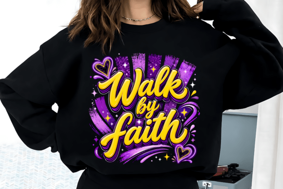 Faith Christian PNG: Walk by Faith T-Shirt Designs