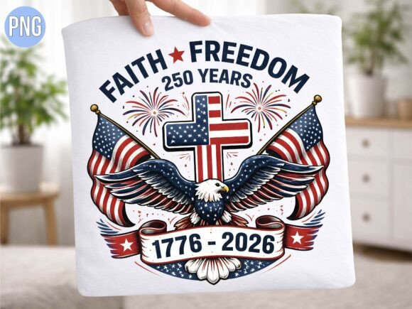 Faith Freedom 250 Years Christian Cross