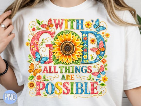 God All Things Possible Christian PNG T-Shirt Designs