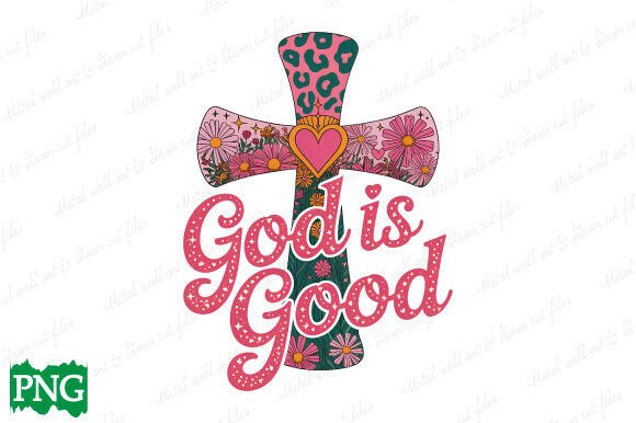 God is Cross PNG: Preppy Christian T-Shirt Designs