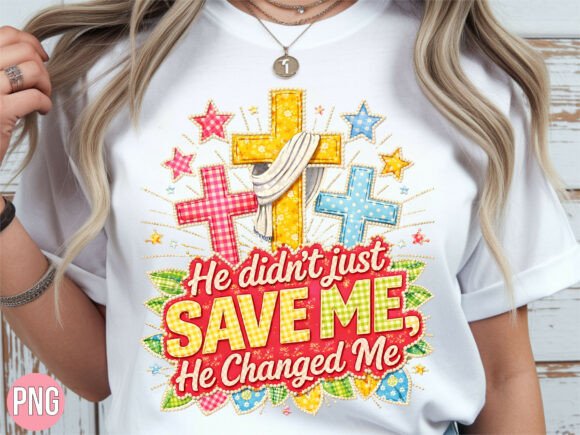 He Changed Me Christian Cross PNG