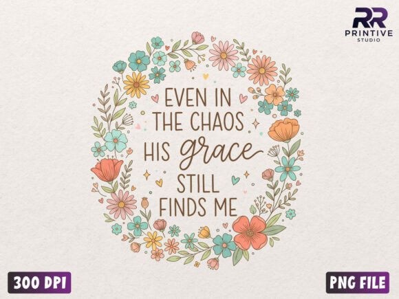 His Grace Finds Me Boho Christian PNG T-Shirt Designs