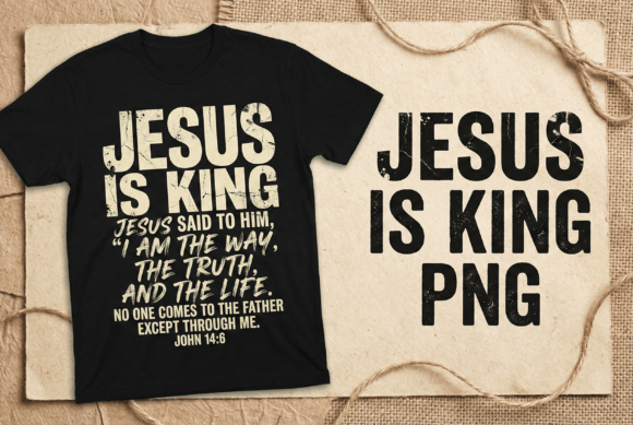 Jesus is King PNG for T-Shirt Designs