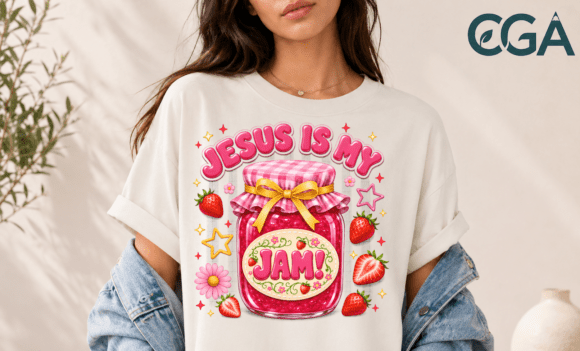 Jesus is My Jam Strawberry PNG — T-Shirt Designs
