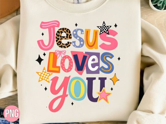 Jesus Loves You Retro Christian PNG — T-Shirt Designs