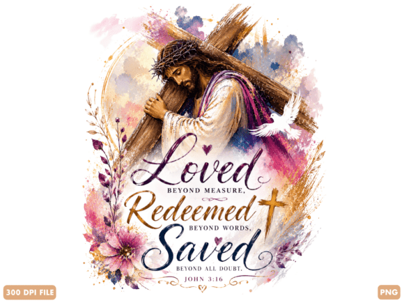 Loved Redeemed Saved Christian PNG T-Shirt Designs