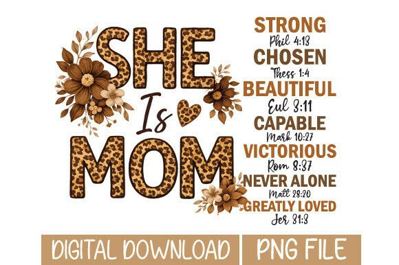 She is Mom PNG: Retro & Christian T-Shirt Designs