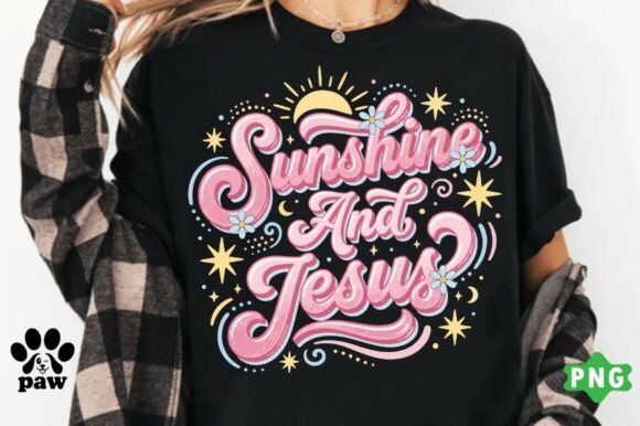 Sunshine and Jesus PNG Retro Christian