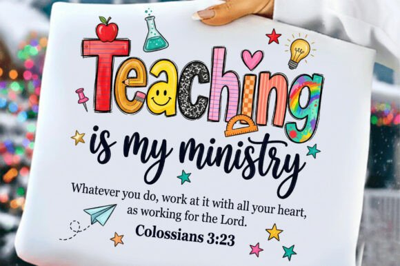 Teacher Bible Verse Christian PNG for T-Shirt Designs