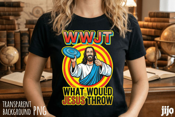 Wwjt Jesus Frisbee Christian PNG for T-Shirt Designs